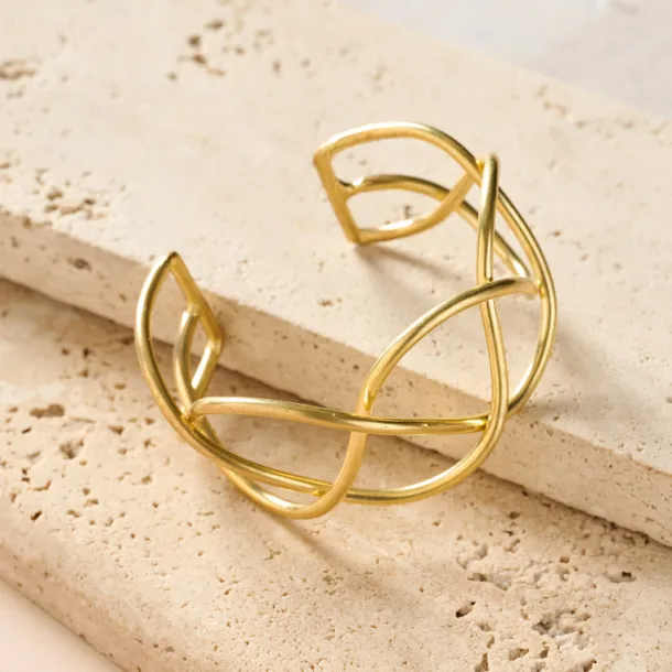 Intertwined Brass Cuff