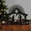Iron Nativity Candleholder