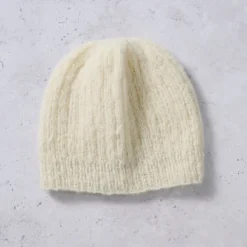 Ivory Wool Knit Hat
