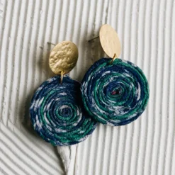 Jia Recycled Sari Dangle Earrings