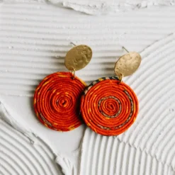 Jia Recycled Sari Dangle Earrings