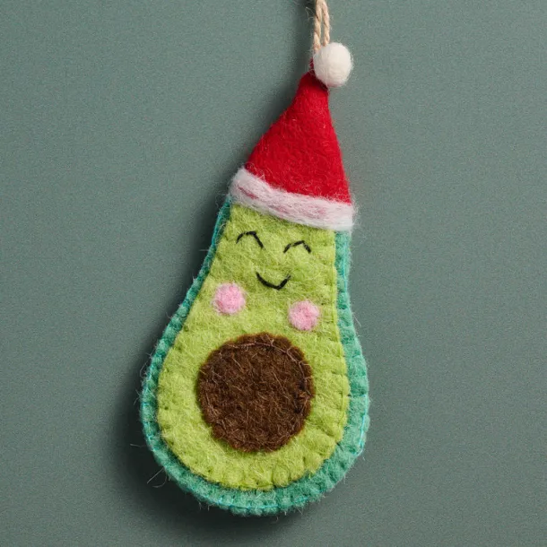 Jingle Bell Guac Felt Avocado Ornament