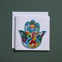 Joyful Hamsa Hand Quilled Card