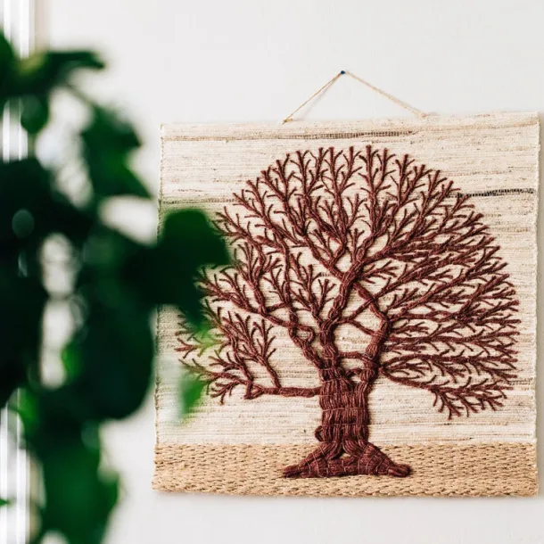 Jute Tree of Life Wall Hanging