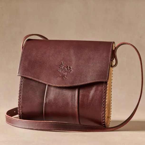 Kala Leather & Olive Wood Crossbody Bag