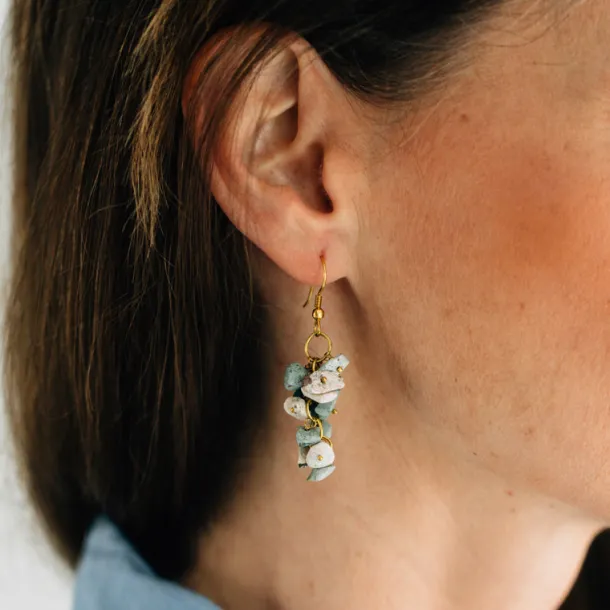 Kali Turquoise Cluster Dangle Earrings