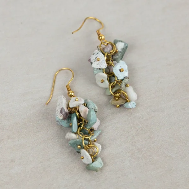 Kali Turquoise Cluster Dangle Earrings