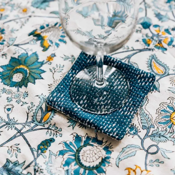 Kantha Stitch Coasters