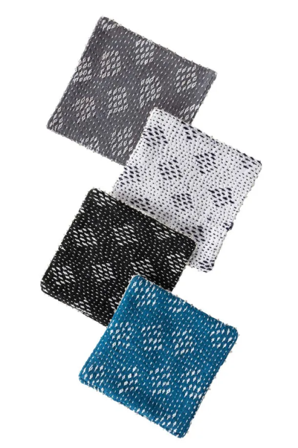 Kantha Stitch Coasters