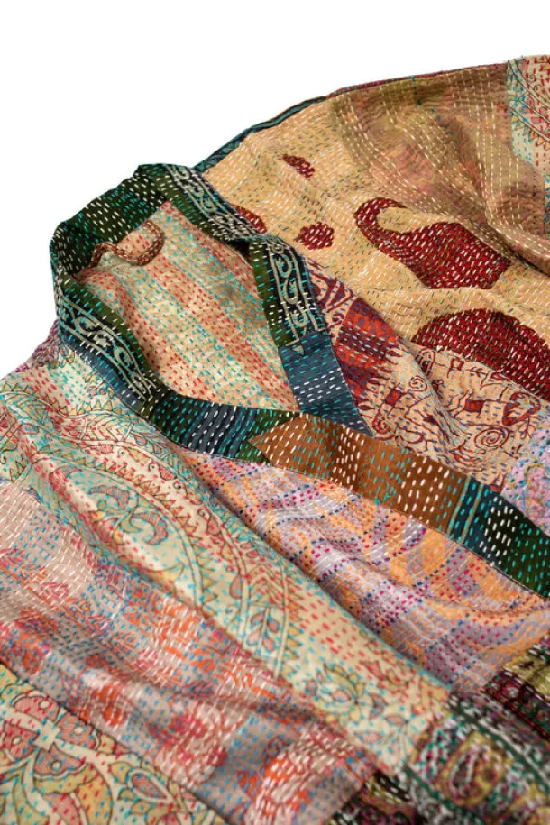 Kantha Stitch Sari Bathrobe