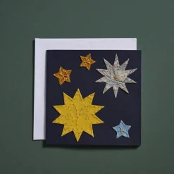 Kantha Stitched Stars Card