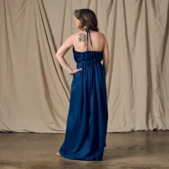 Kanya Blue Cotton Maxi Style Dress