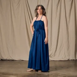 Kanya Blue Cotton Maxi Style Dress