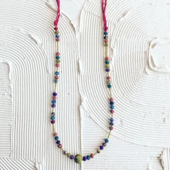 Kavya Recycled Sari Beaded Necklace
