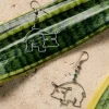 Kiboko Recycled Wire Hippo Dangle Earrings