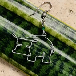 Kiboko Recycled Wire Hippo Dangle Earrings