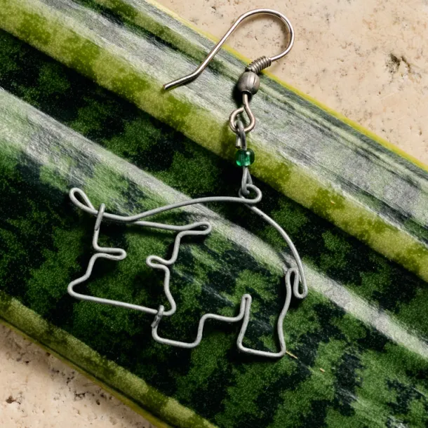 Kiboko Recycled Wire Hippo Dangle Earrings