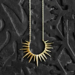 Kiranon Sunburst Gold Pendant Necklace