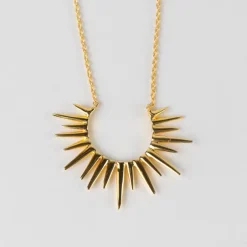 Kiranon Sunburst Gold Pendant Necklace