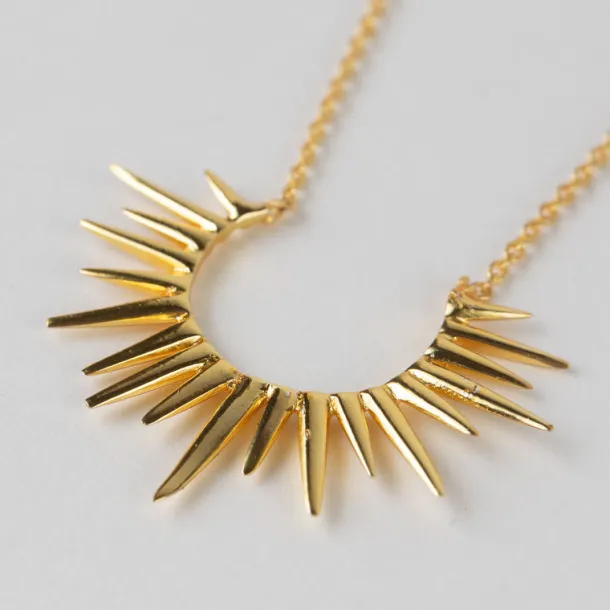 Kiranon Sunburst Gold Pendant Necklace
