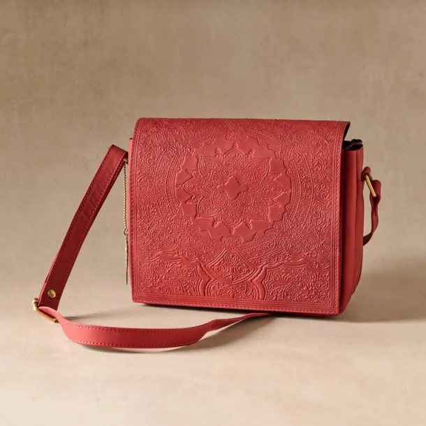 Kohra Embossed Leather Crossbody Bag