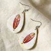 Lacay Stitched Drop Teardrop Earrings