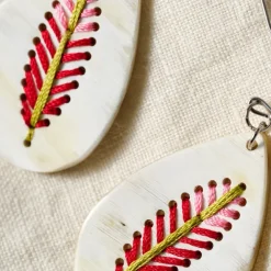 Lacay Stitched Drop Teardrop Earrings