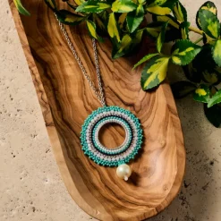 Lahar Bead Pendant Necklace
