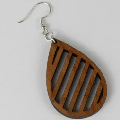 Lakadee Wooden Teardrop Earrings
