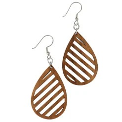 Lakadee Wooden Teardrop Earrings