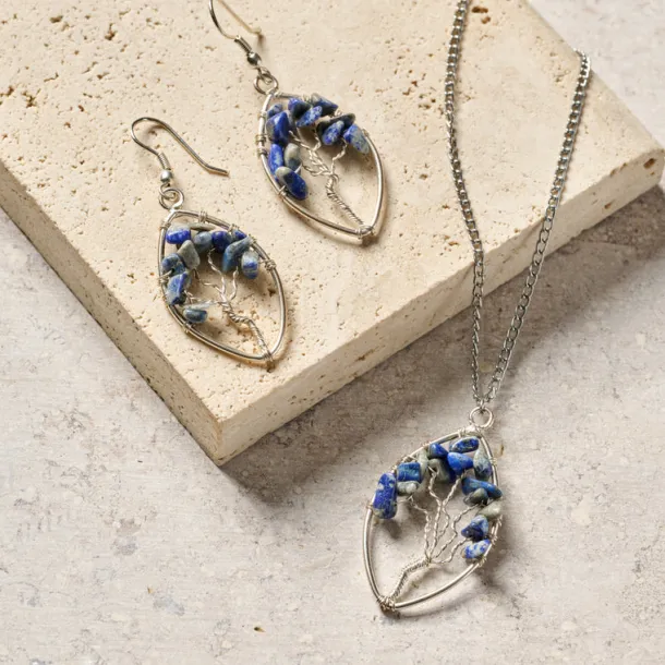 Lapis Tree Pendant Necklace