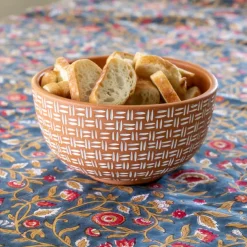 Lattice Lines Terracotta Bowl
