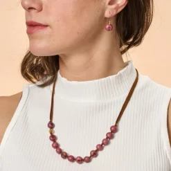 Lavender Seed & Suede Necklace