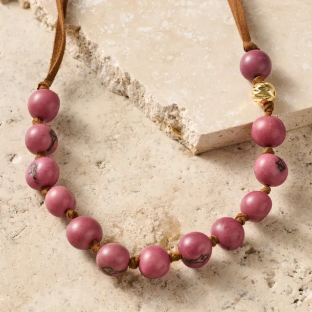 Lavender Seed & Suede Necklace