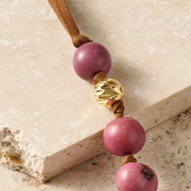 Lavender Seed & Suede Necklace