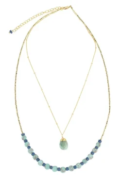 Layered Turquoise Disc Necklace