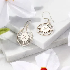 Lazimpat Compass Sun Earrings