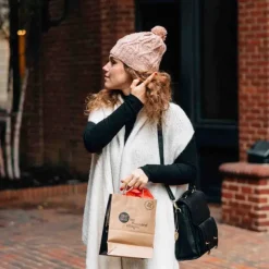Le Ski Cable Knit Winter Hat - Pink
