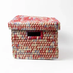 Lidded Sari Storage Basket 10.5H