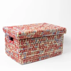 Lidded Sari Storage Basket 10.5H
