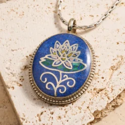 Lotus Mosaic Pendant Necklace