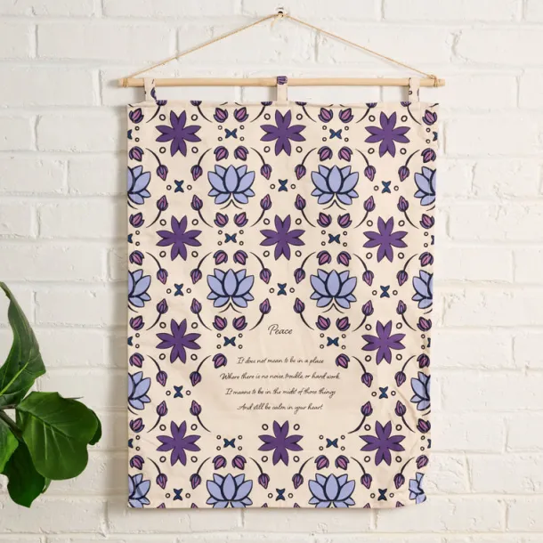 Lotus Peace Poem Wall Hanging