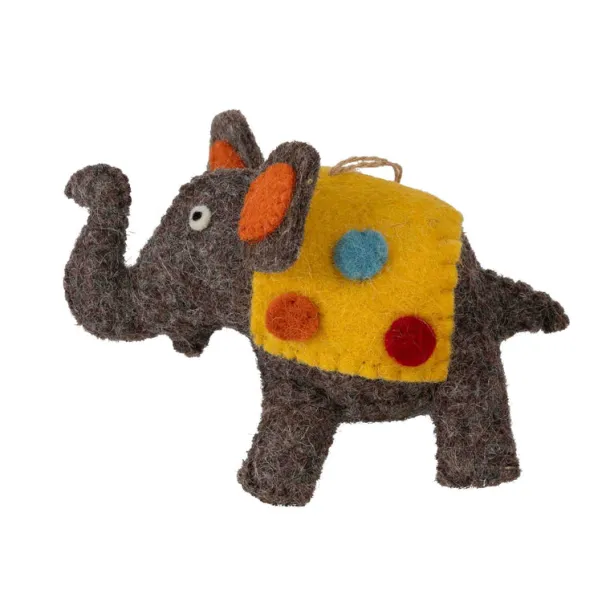 Lucky Felted Elephant Ornament