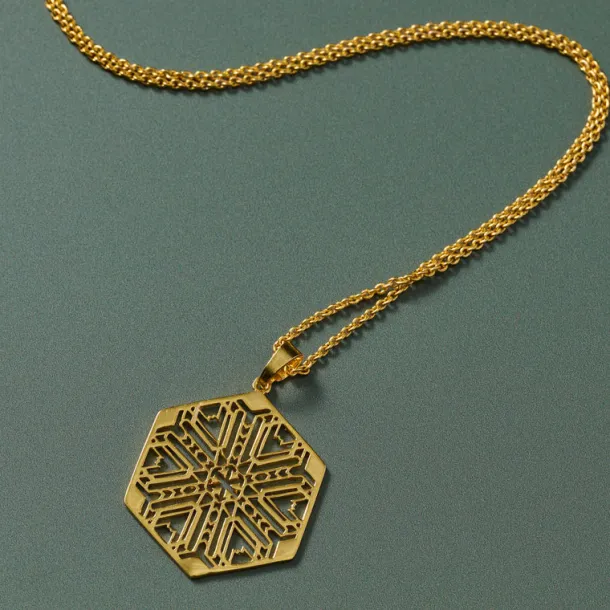 Mandala Brass Medallion Necklace