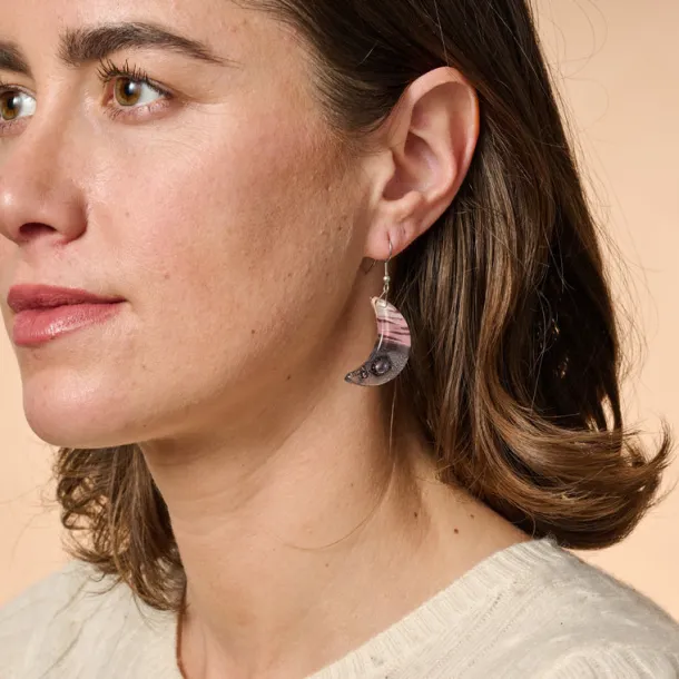 Marbled Moon Drop Earrings