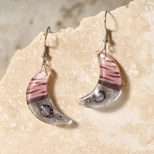 Marbled Moon Drop Earrings
