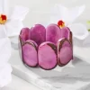 Mauve Tagua Stretch Cuff Bracelet