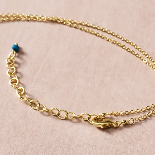 Meera Blue Beaded Pendant Necklace