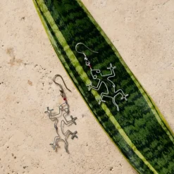 Mjusi Recycled Wire Gecko Dangle Earrings