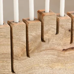 Modern Mango Wood Menorah